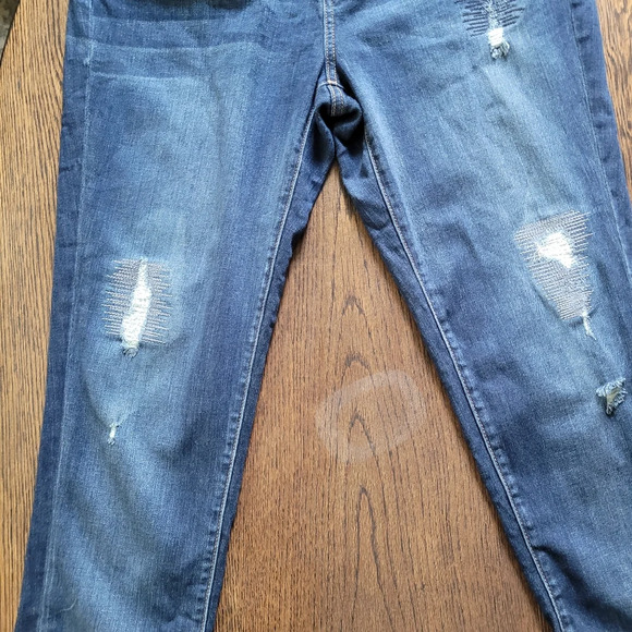 New York & Company Distressed Dark Wash Skinny Jeans Size Women's 12 - Picture 5 of 11